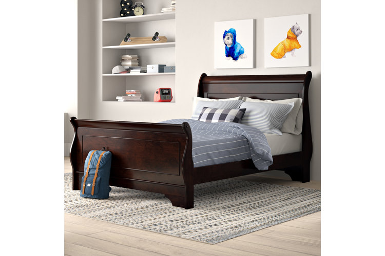 Cortina solid deals wood sleigh bed